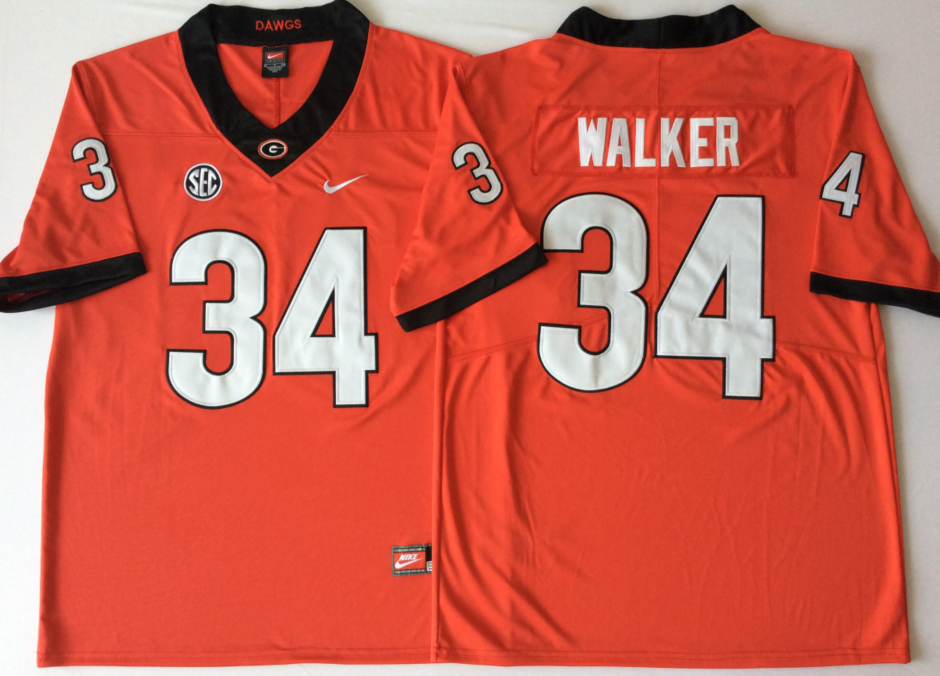 Men's Georgia Bulldogs Herschel Walker #34 Red Jersey